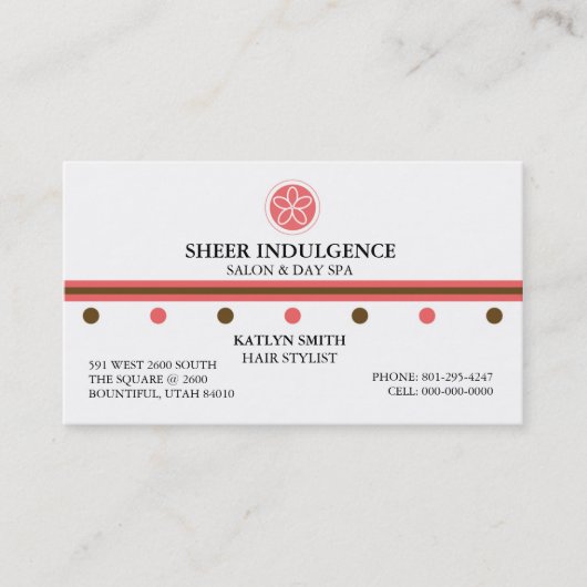 RENDEZ-VOUS SALON D'INDULGENCE ET CARTE DE VISITE PURS DE SPA (Devant)