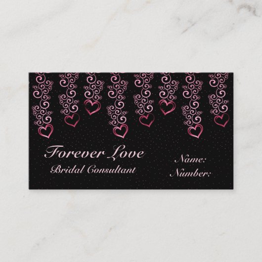 Rendez-vous Scrolling Vine Hearts Carte de visite (Devant)