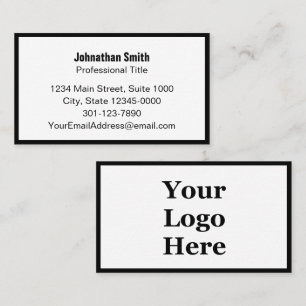 Rendez-vous Simple Carte de visite de votre logo en noir et bl