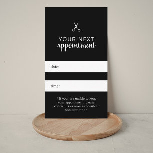 Rendez-vous simple et élégant pour coiffure noir e