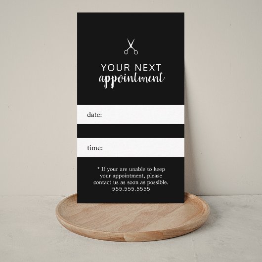 Rendez-vous simple et élégant pour coiffure noir e