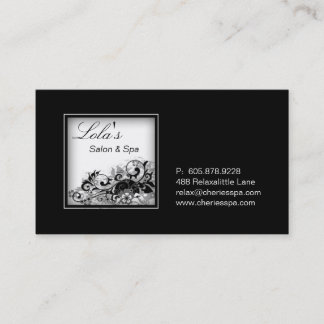 Rendez-vous Spa - carte de visite blanc noir élégant de salon