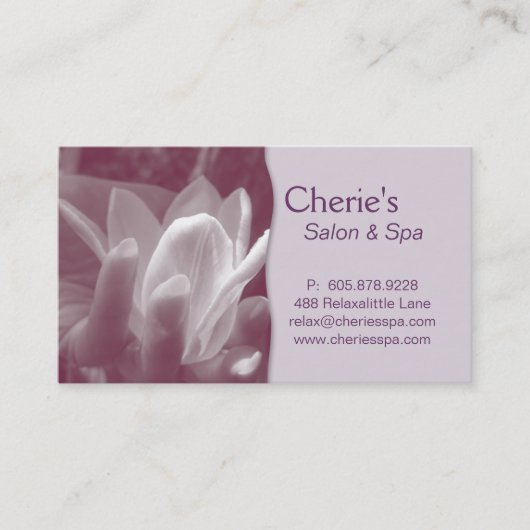 Rendez-vous Spa - carte de visite de lilas de manucure de (Devant)