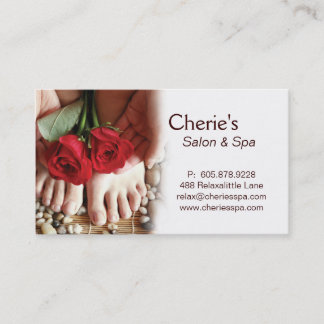 Rendez-vous Spa - carte de visite de manucure de pédicurie de
