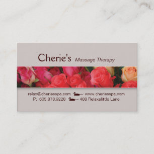 Rendez-vous Spa - carte de visite de roses de thérapie de
