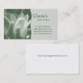 Rendez-vous Spa - carte de visite de vert de manucure de salon (Devant / Derrière)