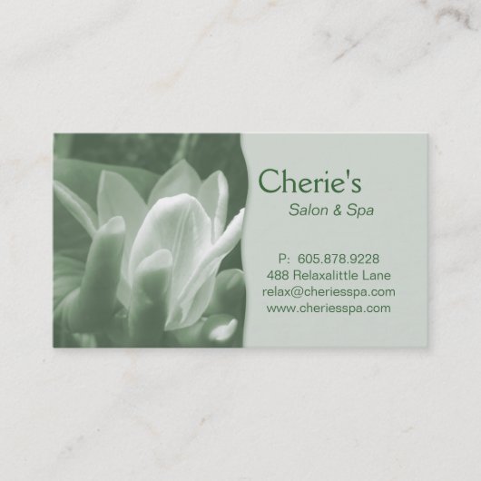 Rendez-vous Spa - carte de visite de vert de manucure de salon (Devant)