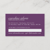 Rendez-vous Spa et modèle de carte de visite de massage (Dos)