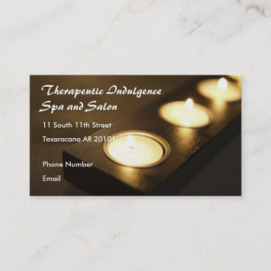 Rendez-vous Spa plaçant le carte de visite de bougies