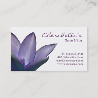 Rendez-vous Spa - pourpre de carte de visite de thérapie de
