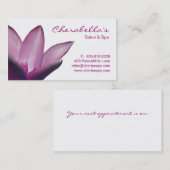 Rendez-vous Spa - violette de carte de visite de thérapie de (Devant / Derrière)