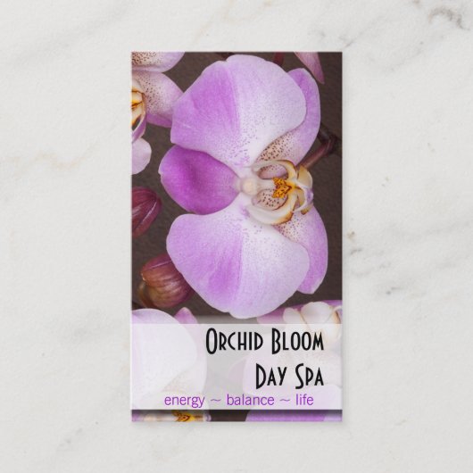Rendez-vous violet et blanc de photo d'orchidée (Devant)