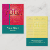 Rendez-vous Yoga 1 - Affaires, carte de programme (Devant / Derrière)