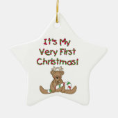Rendier Beer Zeer Eerste Kerstmis Ornament (Voorkant)