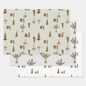 Rendier cadeauverpakking | Drie vellen | WATERVERF