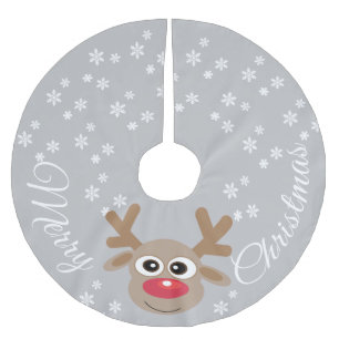 Rendier Cartoon Kerst Grijs Wit Sneeuwvlokken Kerstboom Rok