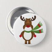 rendier dat een groene Scarf-Button heeft Ronde Button 7,6 Cm (Voorkant /achterkant)