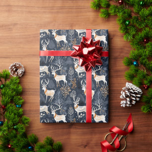 Rendier Delights - Feestelijke Silhouetten Cadeaupapier