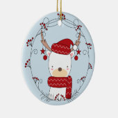 Rendier Doodle Aangepaste Foto Keramisch Ornament (Rechts)