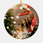 Rendier Doodle Aangepaste Foto Keramisch Ornament (Achterkant)