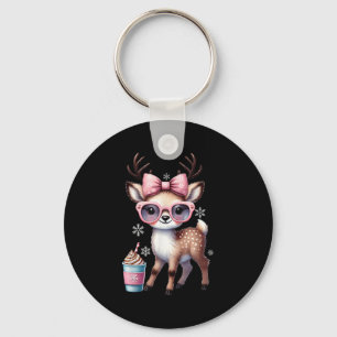 Rendier Drink Hot Chocolate Bougie Vrouwen Meisjes Sleutelhanger