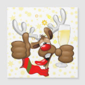 Rendier Dronken Grappige Kerst Karakter (Voorkant)