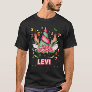 Rendier Eenhoorn Gezicht Levi Kerstmis Mistletoe O T-shirt