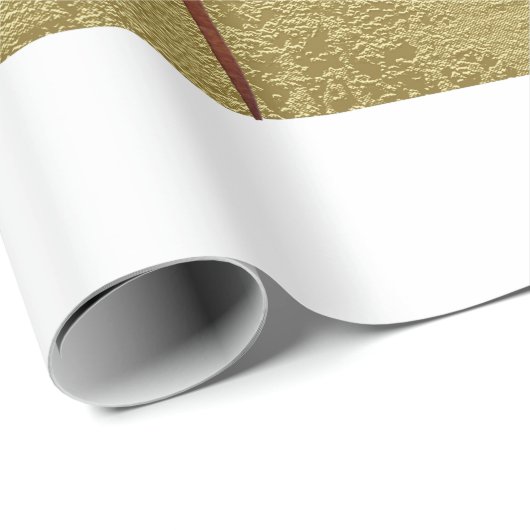 Rendier elegant goud wit gestreept cadeaupapier (Rol Hoek)