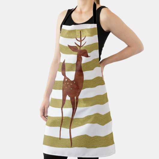 Rendier elegant  goud wit gestreept hert schort (Insitu)