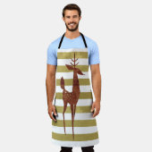 Rendier elegant  goud wit gestreept hert schort (Gedragen)