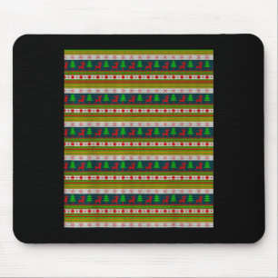Rendier en kerstboom breipatroon muismat