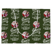 Rendier Express van Santa, Foto Kerstmis Groen Groot Cadeauzakje (Achterkant)