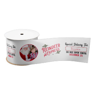 Rendier Express van Santa Photo Christmas White Lint