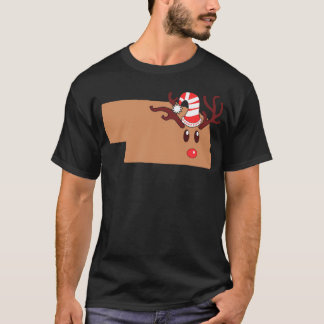 Rendier Face Nebraska Reindeer Head Antlers T-shirt