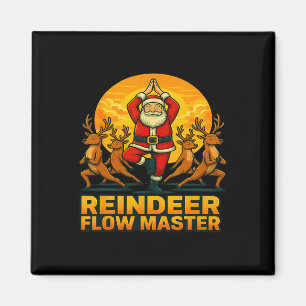 Rendier Flow Master Yoga Kerstman Kerstvakantie Magneet