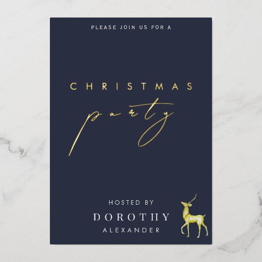 Rendier Folie Kerstfeest Uitnodiging (Voorkant)