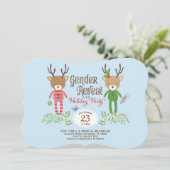 Rendier Gender Reveal Party Uitnodiging (Staand voorkant)