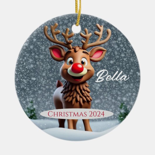 Rendier gepersonaliseerd Ornament (Voorkant)