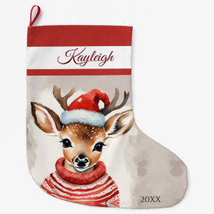 Rendier Gepersonaliseerde Grote Kerstkous Kerstsok