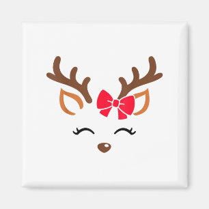 Rendier Gezicht Gles Kerst Kostuum Xmas Pyjama G Magneet