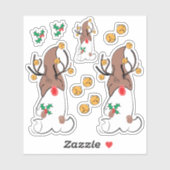 Rendier Gnome Kerstvakantie Sticker (Vel)