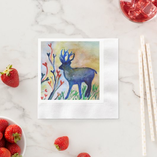 Rendier hart wit gemunt cocktail papier servetten (Insitu)