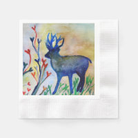 Rendier hart wit gemunt cocktail papier servetten