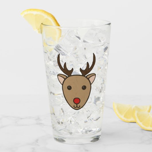 Rendier Holiday Glass Tumbler (Voorkant ijs)