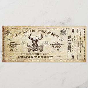 Rendier Holiday Party Ticket Invitation Kaart