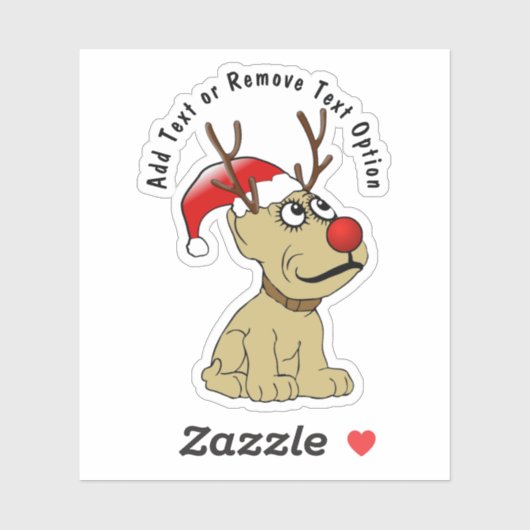Rendier Hond Kerstmis Sticker (Vel)