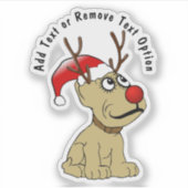 Rendier Hond Kerstmis Sticker (Voorkant)