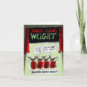 Rendier Horror Films Cartoon Kerst Kaart! Feestdagen Kaart