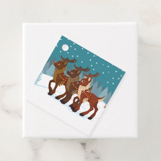 rendier in de sneeuw bedankjes labels (In situ)