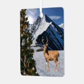 rendier in de sneeuw metalen ornament (Voorkant links)